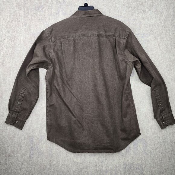 RedHead Mens Large Brown Button-Up Shirt 100% Cotton Long Sleeves Casual Style - Picture 2 of 6